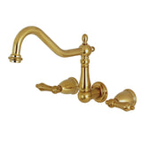 Kingston Brass Ks1027Al Heritage Wall Mount Tub Faucet, Brushed Brass