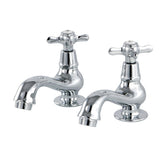 Kingston Brass Ks1101Bex Basin Tap Faucet With Cross Handle, Polished Chrome
