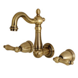 Kingston Brass Ks1223Al 8-Inch Center Wall Mount Bathroom Faucet, Antique Brass
