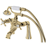 Kingston Brass Ks288Pb Essex Clawfoot Tub Faucet With Hand Shower, Polished Brass