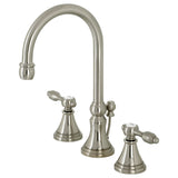 Kingston Brass Ks2988Tal Tudor Widespread Bathroom Faucet With Brass Pop-Up, Brushed Nickel