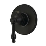 Kingston Brass Ks3030Al Single-Handle Three-Way Diverter Valve With Trim Kit, Matte Black