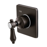 Kingston Brass Ks3045Bal Three-Way Diverter Valve With Single-Handle And Square Plate, Oil Rubbed Bronze