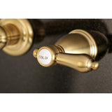 Kingston Brass Ks7027Bal Heirloom 2-Handle Wall Mount Roman Tub Faucet, Brushed Brass