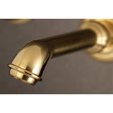 Kingston Brass Ks7027Bal Heirloom 2-Handle Wall Mount Roman Tub Faucet, Brushed Brass