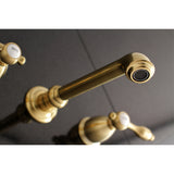 Kingston Brass Ks7027Tal Tudor 2-Handle Wall Mount Roman Tub Faucet, Brushed Brass