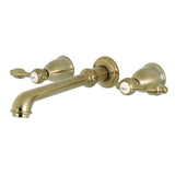 Kingston Brass Ks7027Tal Tudor 2-Handle Wall Mount Roman Tub Faucet, Brushed Brass