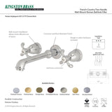 Kingston Brass Ks7125Tx French Country Two-Handle Wall Mount Bathroom Faucet, Oil Rubbed Bronze