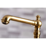 Kingston Brass Ks7277Axbs English Country 8 Bridge Kitchen Faucet With Sprayer, Brushed Brass