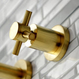 Kingston Brass Ks8027Dx Concord 2-Handle Wall Mount Roman Tub Faucet, Brushed Brass