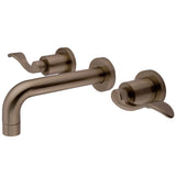 Kingston Brass Ks8128Dfl Nuwave 2-Handle Wall Mount Bathroom Faucet, Brushed Nickel