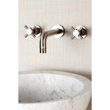 Kingston Brass Ks8128Dx Concord 2-Handle Wall Mount Bathroom Faucet, Brushed Nickel