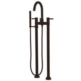 Kingston Brass KS8355DL Concord Freestanding Tub Faucet with Hand Shower, Oil Rubbed Bronze