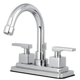 Kingston Brass Ks8661Qll Executive 4 In. Centerset Bathroom Faucet With Brass Pop-Up, Polished Chrome