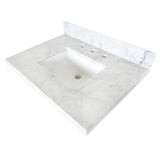 Kingston Brass KVPB3022M38SQ Templeton 30 X 22 Carrara Marble Vanity Top with Square Undermount Sink, Carrara Marble