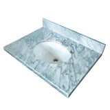 Fauceture KVPB3022M38 Templeton 30Inch X 22Inch Marble Vanity Top with Undermount Sink, Carrara Marble