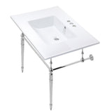 Kingston Brass KVPB31227W4CP Edwardian 31Inch Console Sink Set, White/Polished Chrome