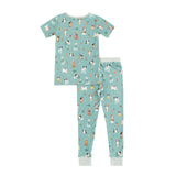 Puppy Egg Hunt (Short Sleeve PJ) - Aquamarine