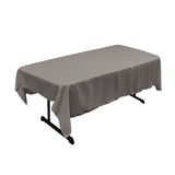 La Linen Polyester Poplin 60 By 84-Inch Rectangular Tablecloth, Grey Dark