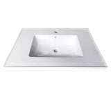 Fauceture LBT252271 Continental 25Inch X 22Inch Ceramic Vanity Top with Integrated Basin 1H, White