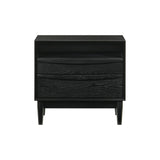 Artemio 2 Drawer Wood Nightstand With Shelf In Black Finish