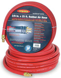Workforce Air Hose, 3/8 in. x 50 ft., 1/4 Fittings, Rubber, Red