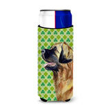 Leonberger St. Patrick'S Day Shamrock Portrait Ultra Beverage Insulators For Slim Cans Lh9213Muk