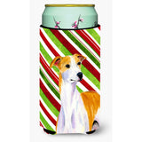 Whippet Candy Cane Holiday Christmas Tall Boy Beverage Insulator Beverage Insulator Hugger