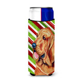 Bloodhound Candy Cane Holiday Christmas Ultra Beverage Insulators For Slim Cans Lh9241Muk
