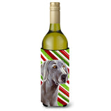 Weimaraner Candy Cane Holiday Christmas Wine Bottle Beverage Insulator Beverage Insulator Hugger