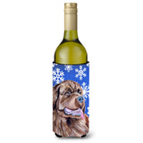 Newfoundland Winter Snowflakes Holiday Wine Bottle Beverage Insulator Beverage Insulator Hugger