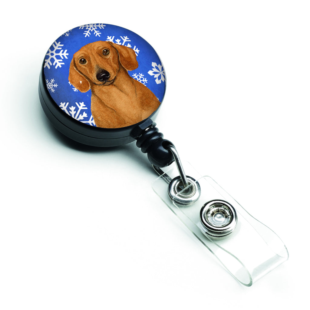 Caroline'S Treasures Dachshund Winter Snowflakes Holiday Retractable Badge Reel, Multicolor (Lh9267Br)