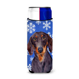 Dachshund Winter Snowflakes Holiday Ultra Beverage Insulators For Slim Cans Lh9268Muk