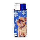 Brussels Griffon Winter Snowflakes Holiday Ultra Beverage Insulators For Slim Cans Lh9269Muk