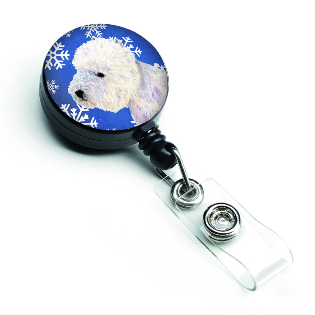 Caroline'S Treasures Westie Winter Snowflakes Holiday Retractable Badge Reel, Multicolor (Lh9270Br)