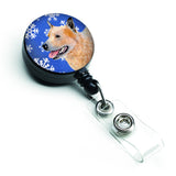 Caroline'S Treasures Australian Cattle Dog Winter Snowflakes Retractable Badge Reel, Multicolor (Lh9272Br)