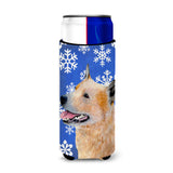 Australian Cattle Dog Winter Snowflakes Holiday Ultra Beverage Insulators For Slim Cans Lh9272Muk