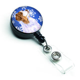 Caroline'S Treasures Australian Shepherd Winter Snowflakes Retractable Badge Reel, Multicolor (Lh9273Br)