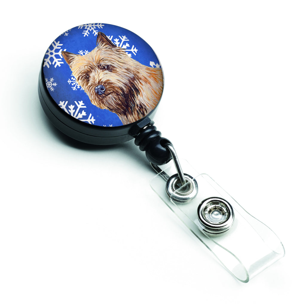 Caroline'S Treasures Cairn Terrier Winter Snowflakes Holiday Retractable Badge Reel, Multicolor (Lh9275Br)