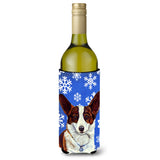 Corgi Winter Snowflakes Holiday Wine Bottle Beverage Insulator Beverage Insulator Hugger