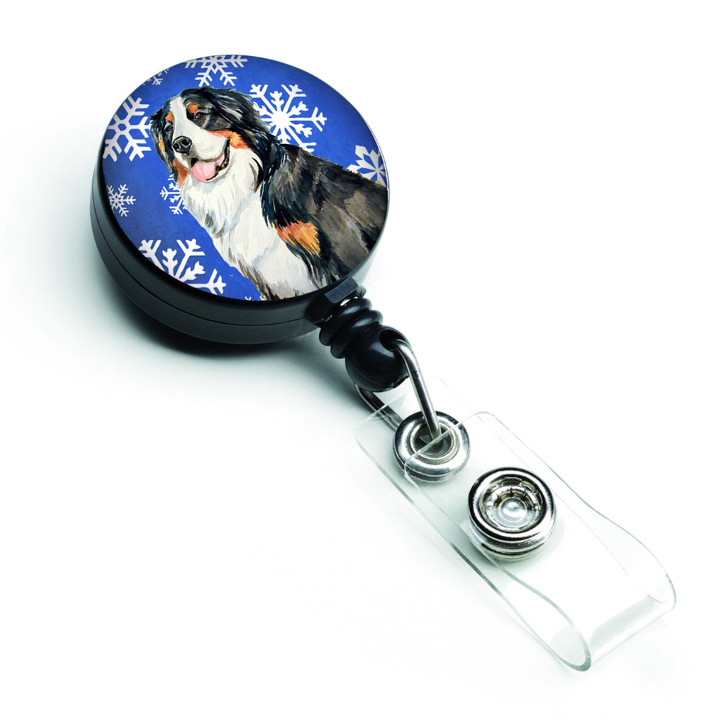 Caroline'S Treasures Bernese Mountain Dog Winter Snowflakes Retractable Badge Reel, Multicolor (Lh9289Br)