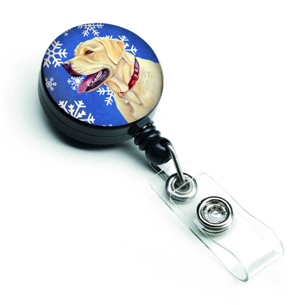 Caroline'S Treasures Labrador Winter Snowflakes Holiday Retractable Badge Reel, Multicolor (Lh9293Br)