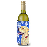 Labrador Winter Snowflakes Holiday Wine Bottle Beverage Insulator Beverage Insulator Hugger