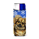 Tibetan Spaniel Winter Snowflakes Holiday Ultra Beverage Insulators For Slim Cans Lh9304Muk