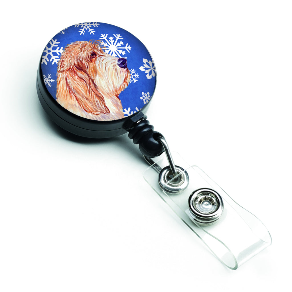 Caroline'S Treasures Petit Basset Griffon Vendeen Winter Snowflake Badge Reel, Multicolor (Lh9307Br)