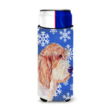 Petit Basset Griffon Vendeen Winter Snowflakes Holiday Ultra Beverage Insulators For Slim Cans Lh9307Muk