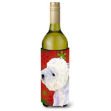 Westie Red And Green Snowflakes Holiday Christmas Wine Bottle Beverage Insulator Beverage Insulator Hugger