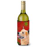 Australian Cattle Dog Red Green Snowflakes Christmas Wine Bottle Beverage Insulator Beverage Insulator Hugger