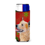 Australian Cattle Dog Red Green Snowflakes Christmas Ultra Beverage Insulators For Slim Cans Lh9317Muk