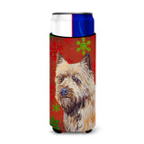 Cairn Terrier Red And Green Snowflakes Holiday Christmas Ultra Beverage Insulators For Slim Cans Lh9320Muk